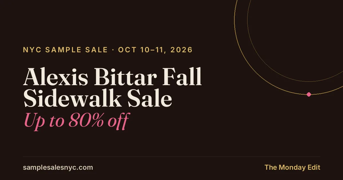 Alexis Bittar Fall Sidewalk Sale, Oct 10–11, 2026, Up to 80% off