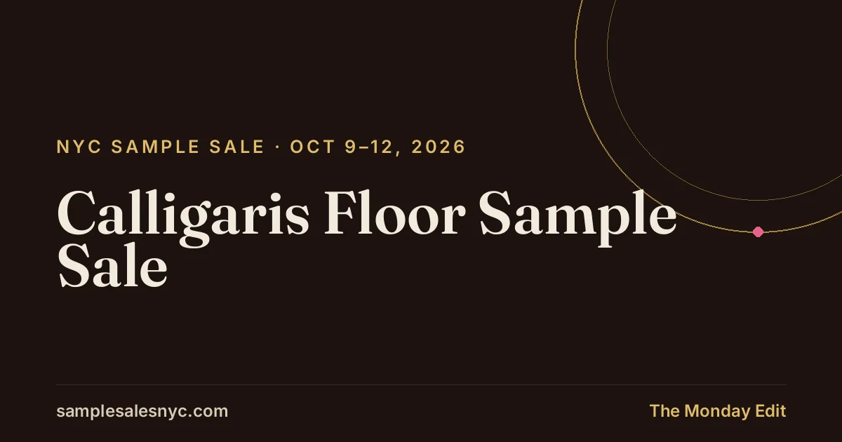 Calligaris Floor Sample Sale, Oct 9–12, 2026
