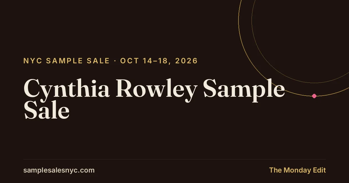 Cynthia Rowley Sample Sale, Oct 14–18, 2026