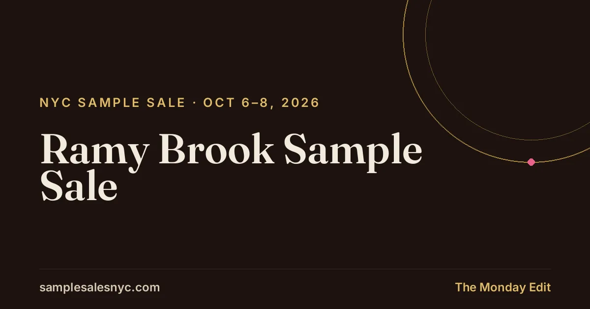 Ramy Brook Sample Sale, Oct 6–8, 2026